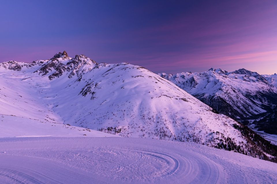 Снег Пейзаж Гора Швейцария Engadin Муоттас-Мураль