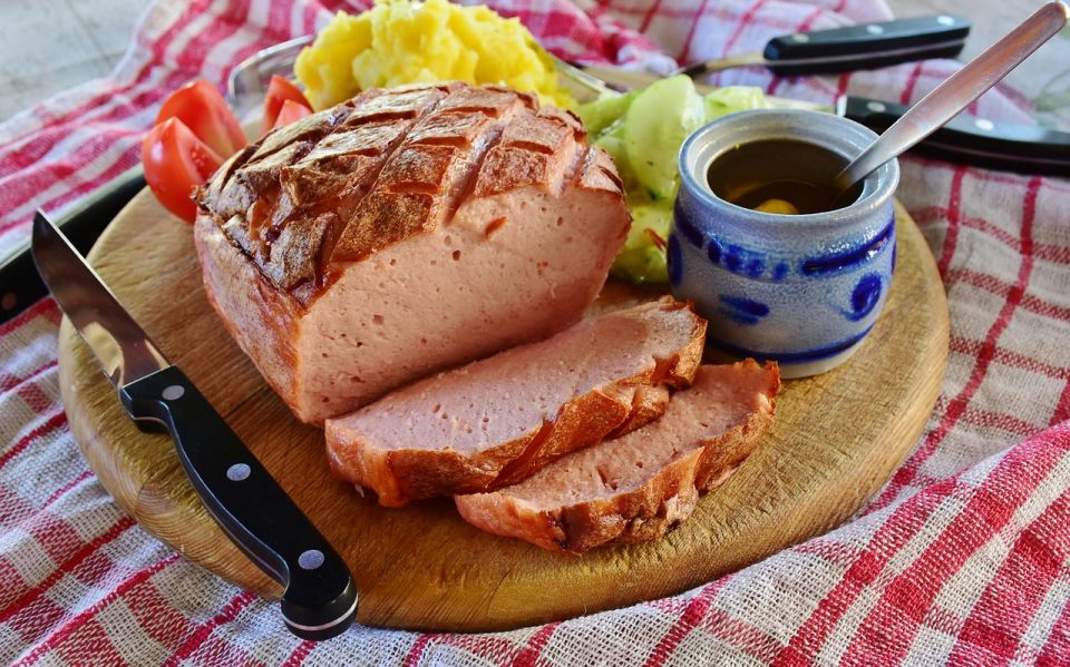Gehaktbrood Eten Maaltijd Leverkaas Vlees Kaas