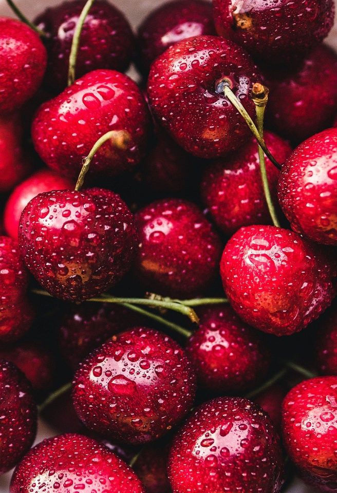 Körsbär Röd Frukt Mat Natur Hälsosam Mat