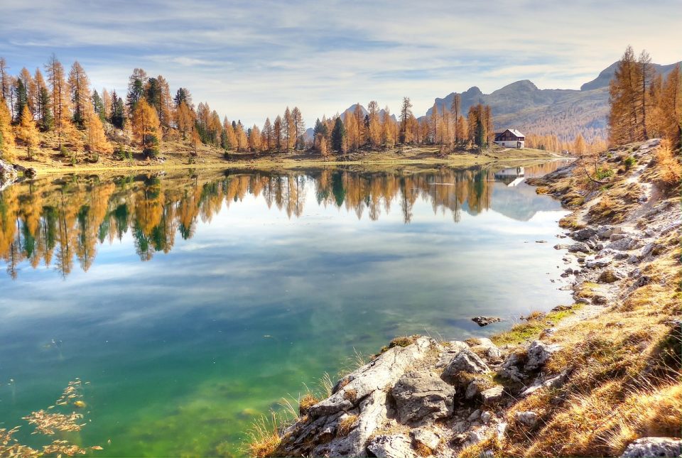 Lago Federa Meer Italië Dolomieten Landschap