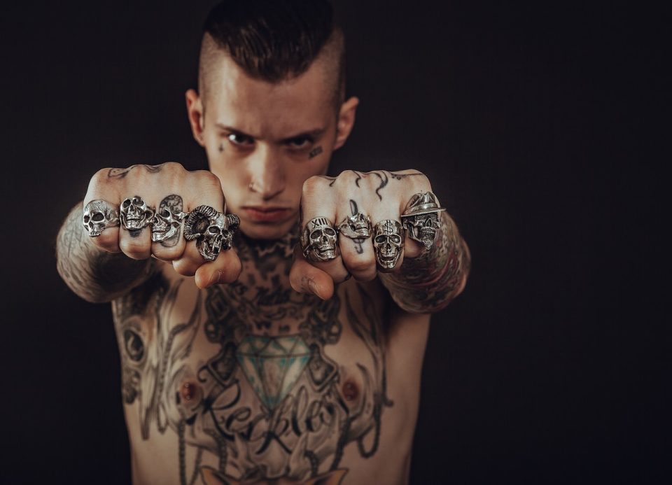 Suaugusiųjų tatuiruotės Kūno Tamsus Veidas Mada Nuožmi