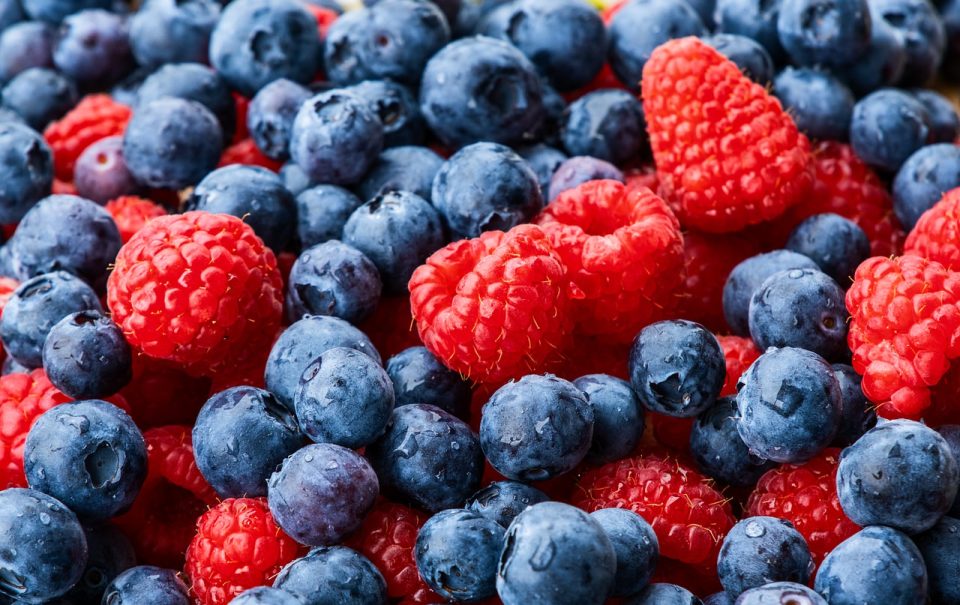 Frambuesas Arándanos Fruta Comida Nuevo Bayas