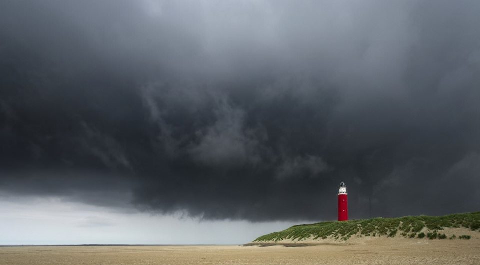 Texel Fyr Nordsjön Sand Hav Strand Sanddyner