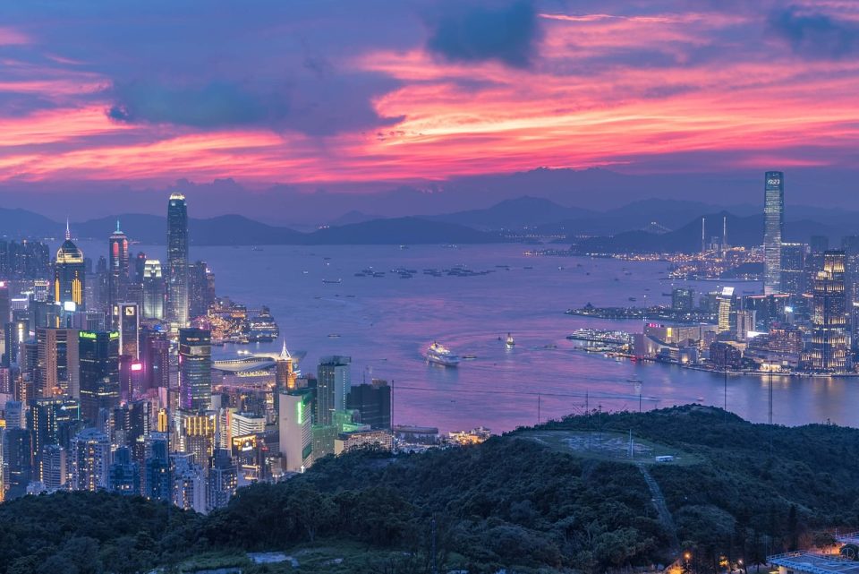 Hong Kong Porto Victoria Porto Paesaggio Urbano
