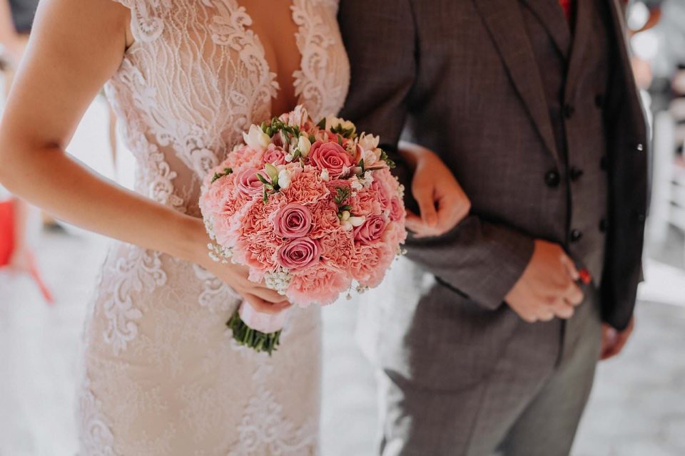 Boda Pareja Ramo Matrimonio Amor Romántico Novia