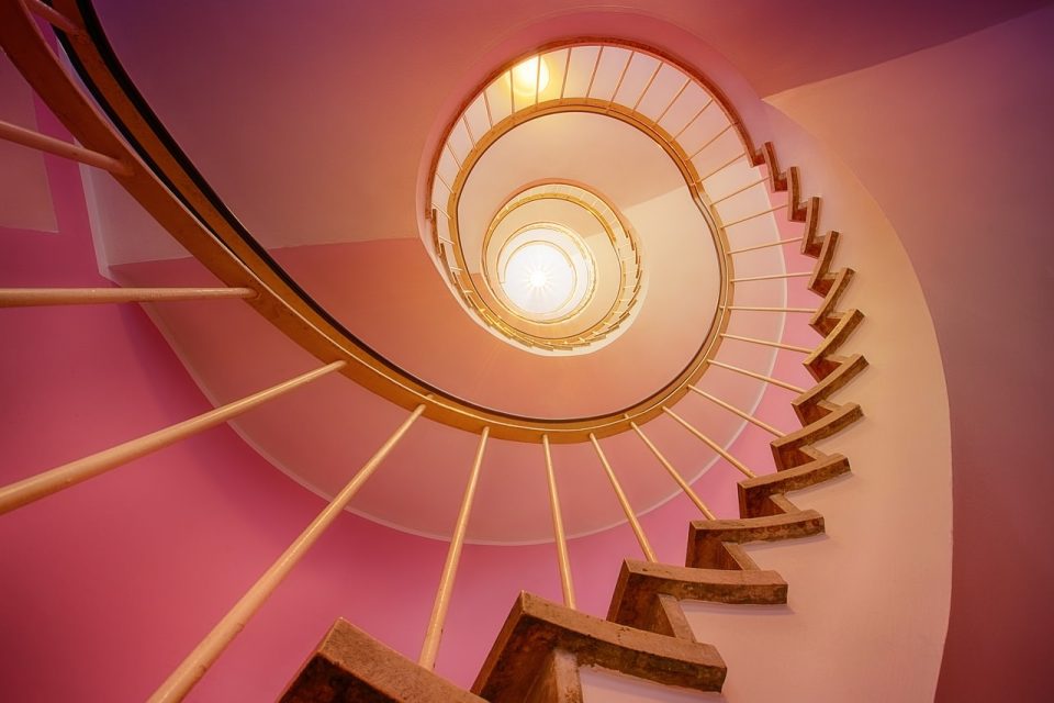 Spirala Klatka Schodowa Schody Różowy Architektura