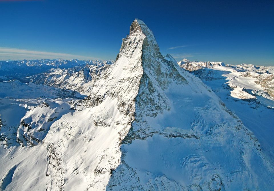 Matterhorn Bijeenkomst Bergen Sneeuw Winter