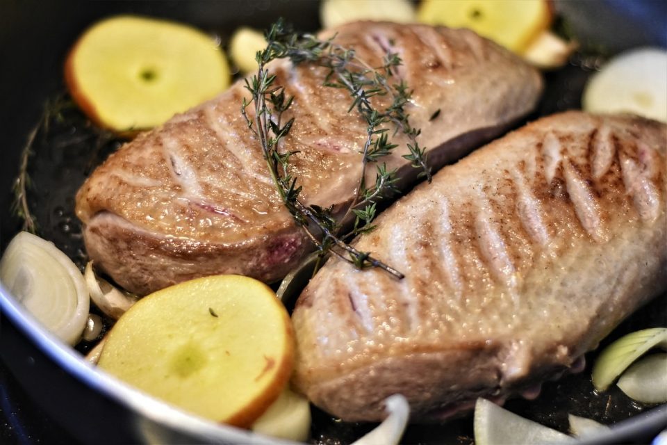 Мясо Утка Утиная Грудка Сырой Жарить Корт Вкусный