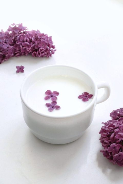 Latte Bere Tazza Lilla Fiori Flora Maggio