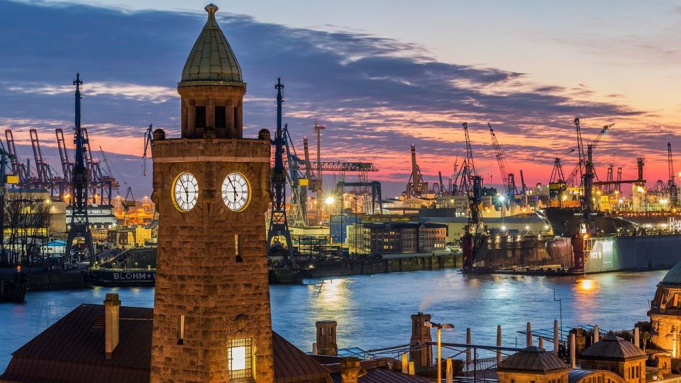Travel City Architecture Panorama Waters Hamburg