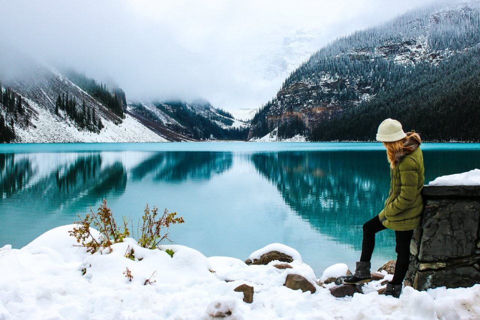 Woman Hike Lake Female Hiker Adventure Beautiful
