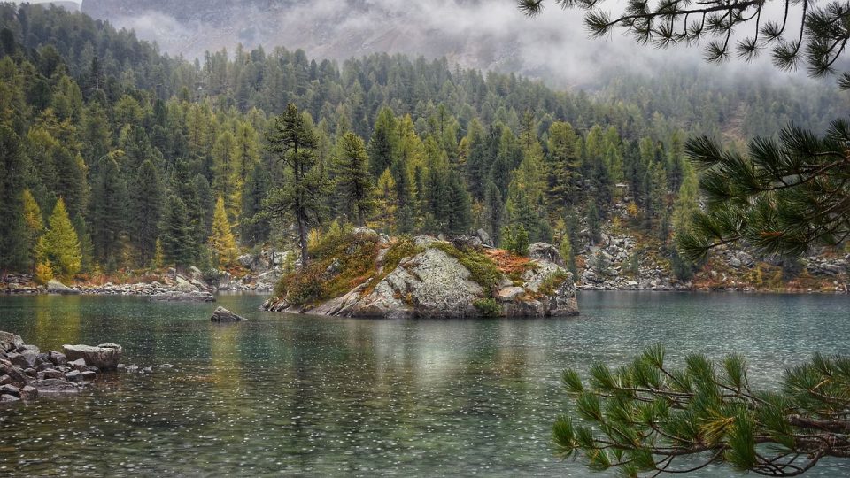 Озеро Пейзаж Деревья Природа Дома Bergsee