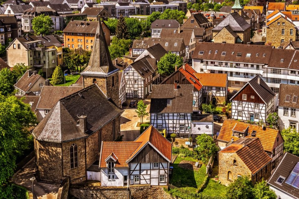 Miasto Architektura Domy Fasada Szkielety Drewniane