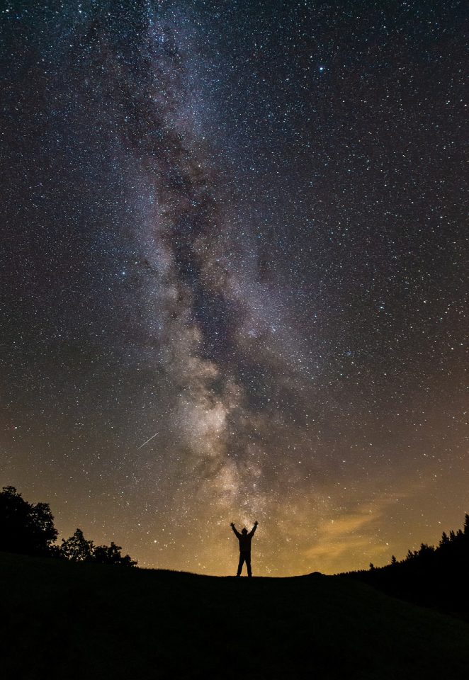 Milky Way Night Stars Person Sky Galaxy